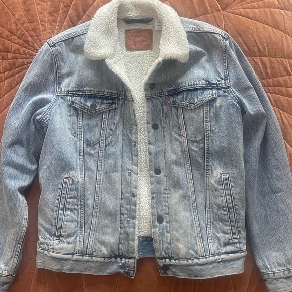 Levi’s Free people Sherpa lined jean jacket medium - Picture 1 of 5
